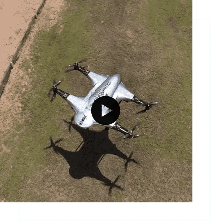 ZenaDrone aerial drone flying over landscape